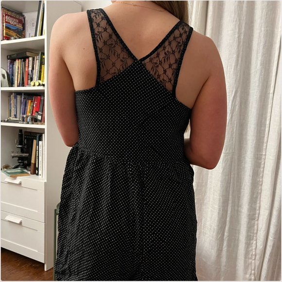 Pull&Bear Black Polka Dot Pull-on Playsuit Romper - Picture 3 of 7